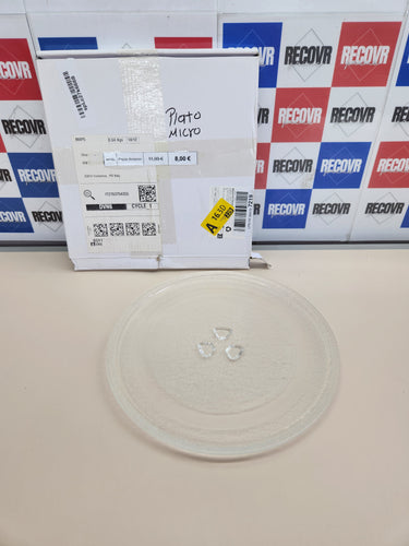 WinGluge Plato Microondas Universal 245 mm de Diámetro, Plato Giratorio de Cristal Redonda con 3 Fijadores Apto para Todos los Modelos de Microondas con un Plato Giratorio de 24.5 CM